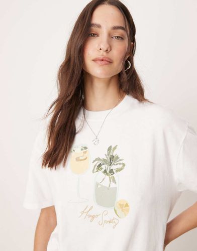 T-shirt oversize bianca con stampa - Abercrombie & Fitch - Modalova