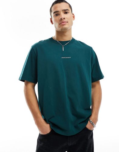 T-shirt oversize pesante scuro lucido con logo piccolo - Abercrombie & Fitch - Modalova