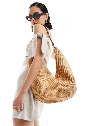 Borsa da spalla oversize in paglia colore naturale - Accessorize - Modalova