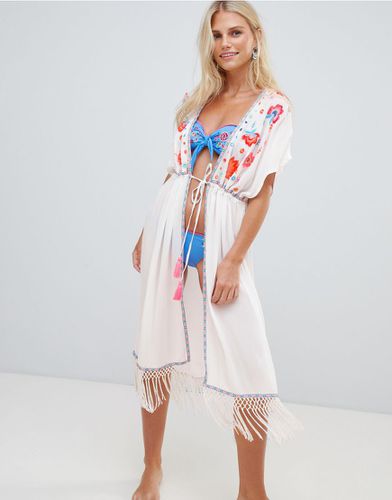 Dreamweaver - Caftano da spiaggia bianco stile kimono - Accessorize - Modalova