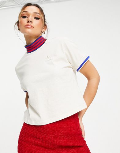 T-shirt taglio corto stile college sporco mélange - adidas Originals - Modalova