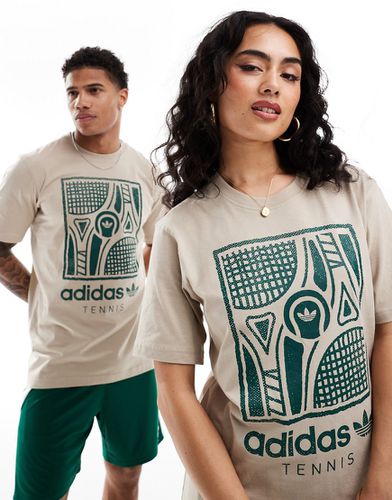 Tennis - T-shirt unisex beige con grafica - adidas Originals - Modalova