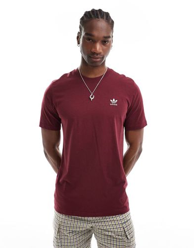 Trefoil Essentials - T-shirt bordeaux con logo a trifoglio - adidas Originals - Modalova