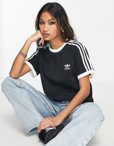 Adicolor - T-shirt nera con 3 strisce - adidas Originals - Modalova