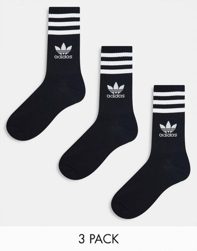 Confezione da 3 paia di calzini alla caviglia neri - adidas Originals - Modalova