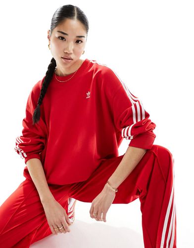 Felpa rossa con tre strisce - adidas Originals - Modalova