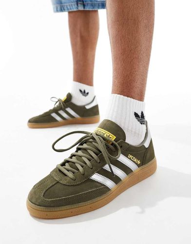 Handball Spezial - Sneakers oliva e argento con suola in gomma - adidas Originals - Modalova