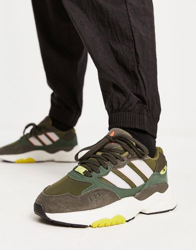 Retropy F90 - Sneakers kaki con dettagli gialli - adidas Originals - Modalova