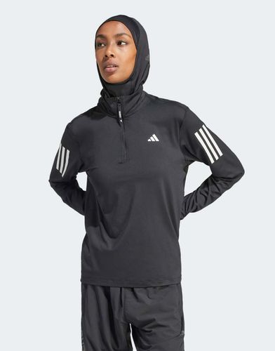 Adidas Running - Own The Run - Giacca nera con zip corta - adidas performance - Modalova