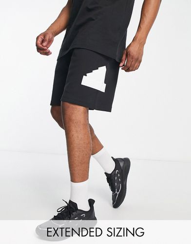 Adidas - Sportswear Future Icons - Pantaloncini neri e bianchi con logo Badge of Sport - adidas performance - Modalova