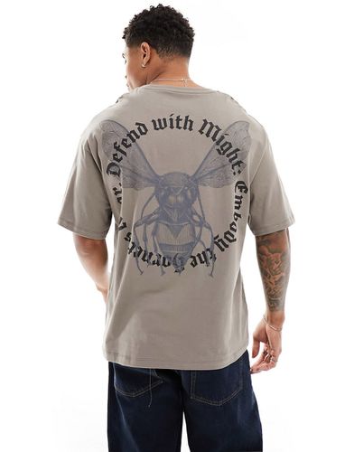 T-shirt oversize con stampa di ape sul retro - ADPT - Modalova