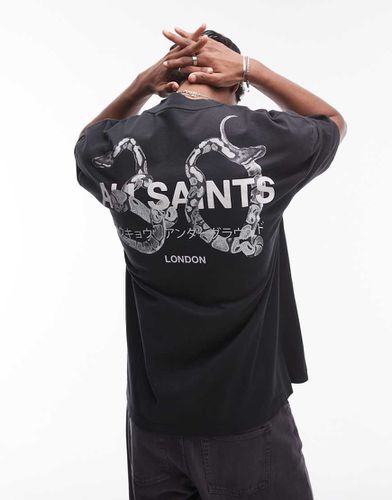 Ceremony - T-shirt nera con stampa del logo sul retro con serpente - AllSaints - Modalova