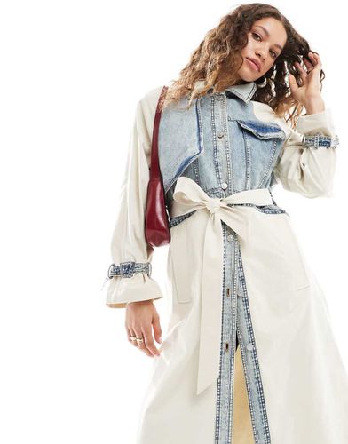 Dayly - Trench color pietra e in misto denim - AllSaints - Modalova