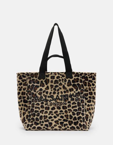 Izzy - Maxi borsa con stampa leopardata - AllSaints - Modalova