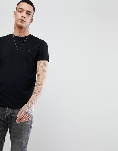 T-shirt girocollo nera con logo - AllSaints - Modalova