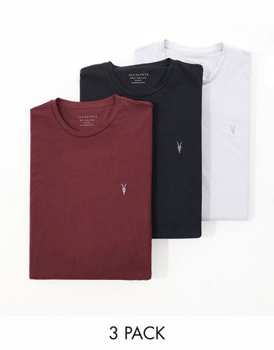 Tonic - Confezione da 3 T-shirt rossa, grigia e nera - AllSaints - Modalova