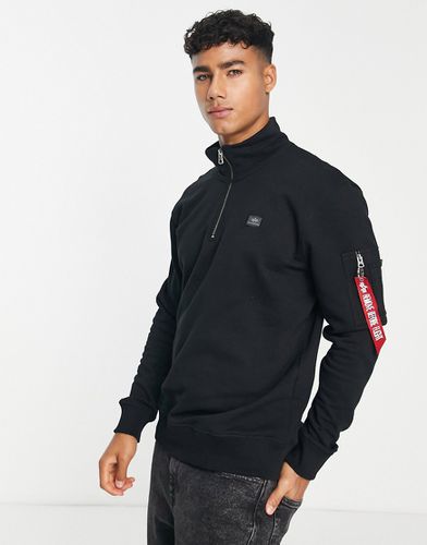 X-Fit - Felpa nera con zip corta - Alpha Industries - Modalova