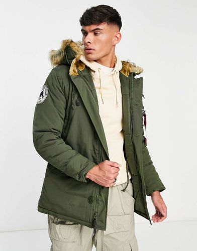 Polar - Parka scuro con cappuccio e finiture in pelliccia sintetica - Alpha Industries - Modalova