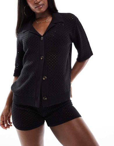 Camicia da mare nera all'uncinetto in coordinato - Aria Cove - Modalova