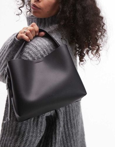 Borsa shopping piccola in pelle nera con fibbie laterali - Arket - Modalova