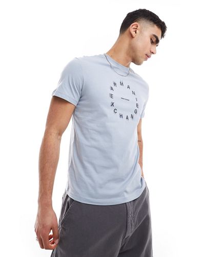 T-shirt mélange con scritta del logo circolare sul petto - Armani Exchange - Modalova