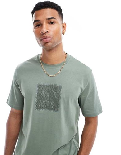 T-shirt con logo squadrato - Armani Exchange - Modalova