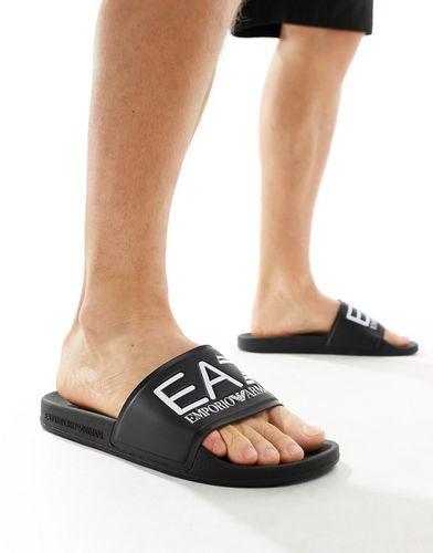 Armani - - Sliders nere con logo - EA7 - Modalova