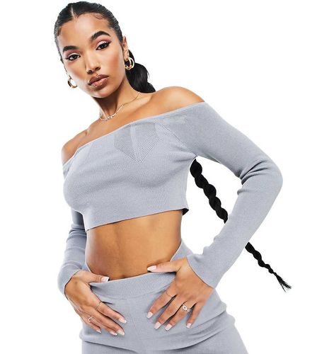 Crop top in maglia con scollo alla Bardot in coordinato - AsYou - Modalova