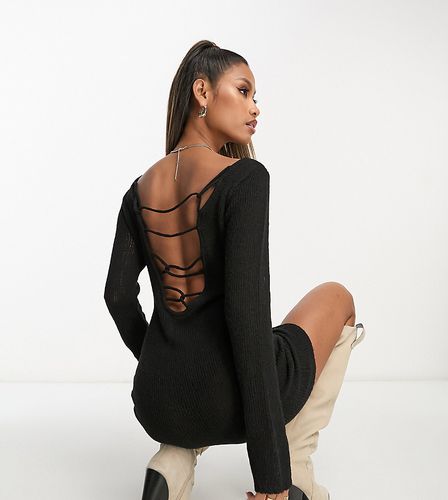 Vestito nero trasparente con cuciture smagliate e fascette sottili sulla schiena - AsYou - Modalova