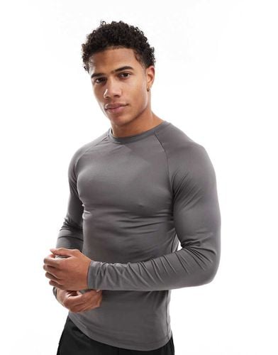 Icon - Top base layer a maniche lunghe da allenamento attillato canna di fucile - ASOS - Modalova