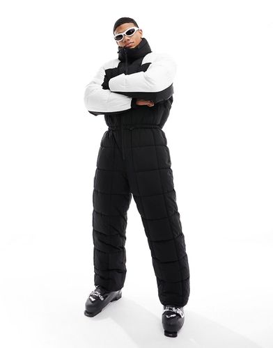 Ski - Tuta da sci imbottita isolante e impermeabile nera e bianca - ASOS - Modalova