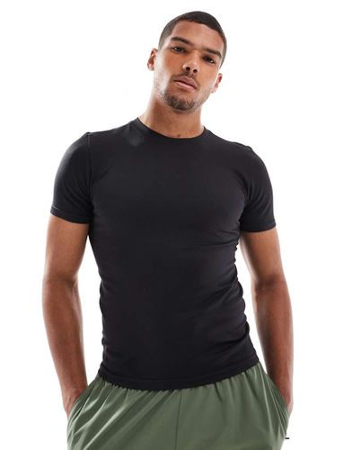 T-shirt da allenamento slim senza cuciture nera - ASOS - Modalova