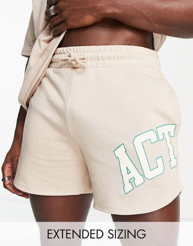 ASOS Actual - Pantaloncini comodi da corsa neutri con logo in coordinato - ASOS DESIGN - Modalova