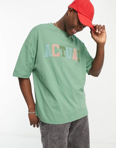 ASOS Actual - T-shirt oversize con logo ricamato - ASOS DESIGN - Modalova