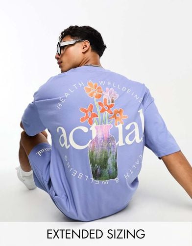 ASOS Actual - T-shirt oversize con stampa di fiori stile acquerello in coordinato - ASOS DESIGN - Modalova