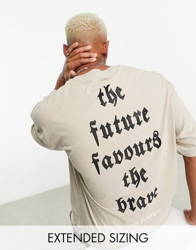 ASOS Dark Future - T-shirt oversize beige con grafica gotica sul retro in coordinato - ASOS DESIGN - Modalova