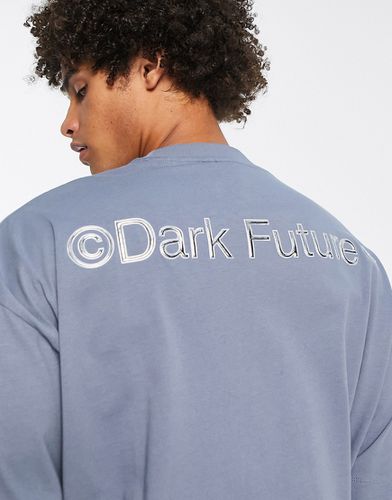 ASOS Dark Future - T-shirt oversize ardesia con logo metallizzato effetto 3D - ASOS DESIGN - Modalova