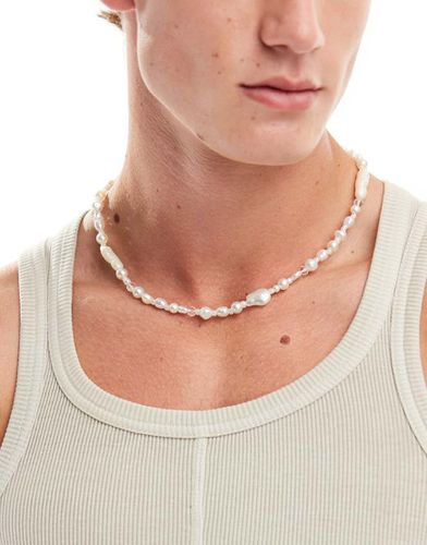 Collana con perle sintetiche irregolari miste - ASOS DESIGN - Modalova