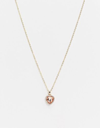 Collana con ciondolo rosa a cuore - ASOS DESIGN - Modalova