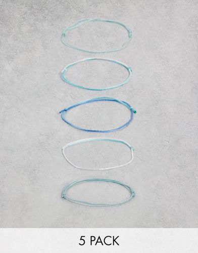 Confezione da 5 braccialetti da festival in corda sui toni del - ASOS DESIGN - Modalova