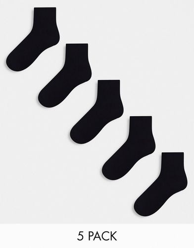Confezione da 5 paia di calzini neri con base in spugna - ASOS DESIGN - Modalova