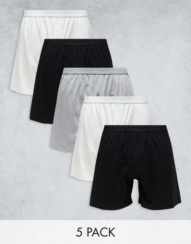 Confezione da 5 paia di boxer in tonalità multiple - ASOS DESIGN - Modalova