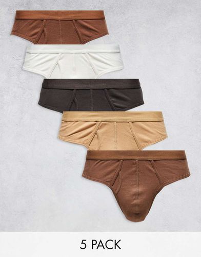 Confezione da 5 slip a coste - ASOS DESIGN - Modalova