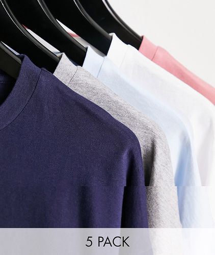 Confezione da 5 T-shirt oversize girocollo in colorazioni multiple - ASOS DESIGN - Modalova