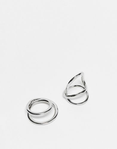 Confezione da 2 anelli argentati con cut-out - ASOS DESIGN - Modalova