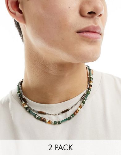 Confezione da 2 collane con perle - ASOS DESIGN - Modalova