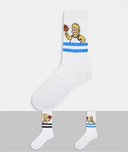 Confezione da 2 paia di calzini sportivi con Bart e Homer - ASOS DESIGN - Modalova