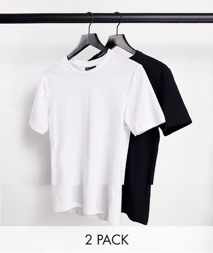 Confezione da 2 T-shirt attillate girocollo bianca e nera - ASOS DESIGN - Modalova