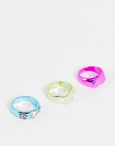 Confezione da 3 anelli con design - ASOS DESIGN - Modalova