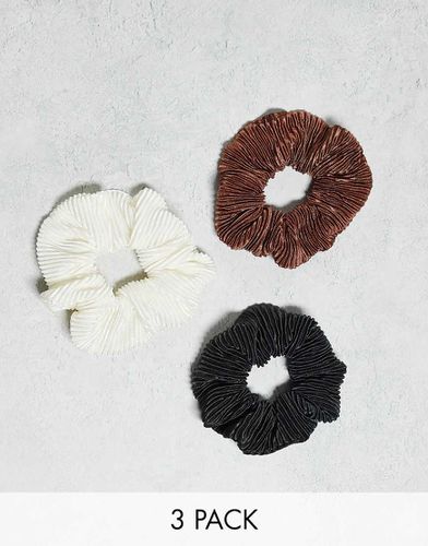 Confezione da 3 elastici per capelli plissé - ASOS DESIGN - Modalova